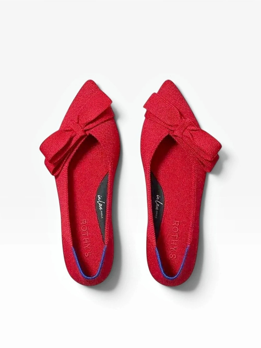 Rothy's The Bow Point II, Flats, Red, size 8.5
